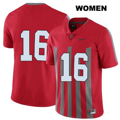 Women's NCAA Ohio State Buckeyes Keandre Jones #16 College Stitched Elite No Name Authentic Nike Red Football Jersey GB20G31NW